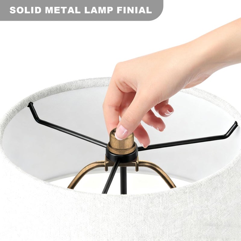 OMOBANU 12 Inch Antique Bronze Lamp Shade Harp Holder - Detachable Lamp Shade Holder Replacement with Standard Harp Saddle & Lamps Finials, Metal Decorative Accessories and Parts Repair - Image 5